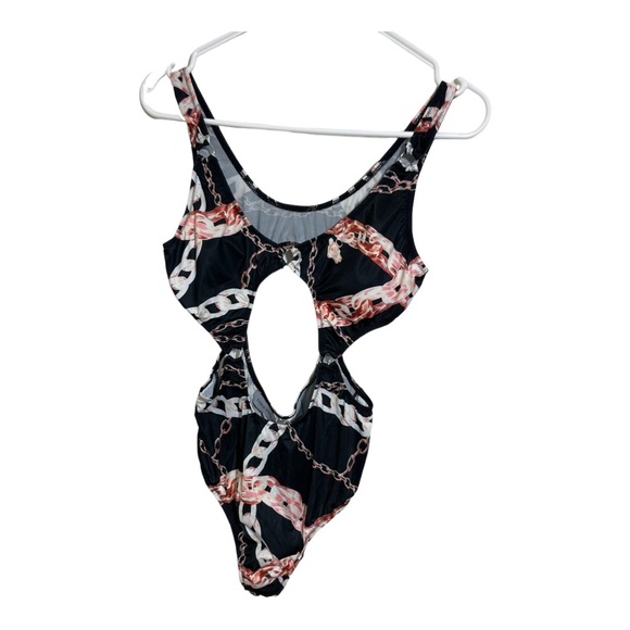 Luna Tuccini womens one piece open stomach chain pattern swimsuit new XL - Picture 4 of 10